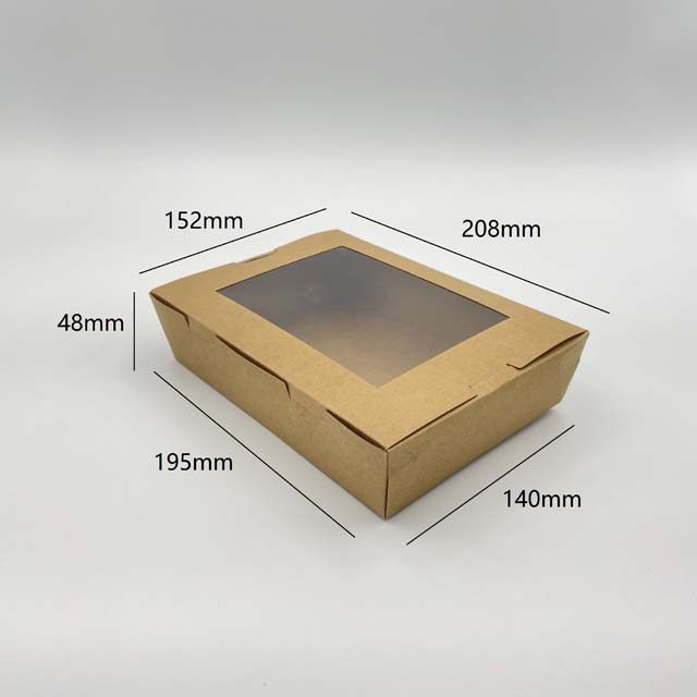 1600ml Takeaway Kraft Paper Box With Window